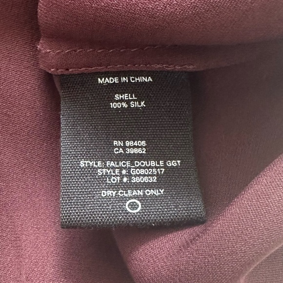 Theory silk sleeveless burgundy layered tank in size S. - Picture 5 of 8